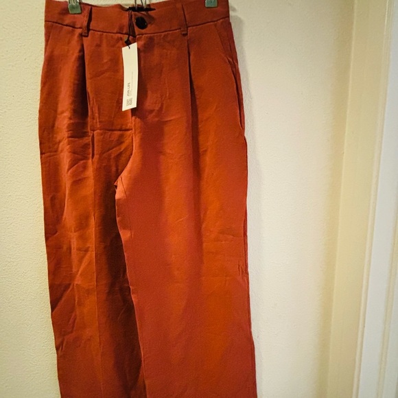 NWT Zara wide leg pants, burnt orange - Picture 1 of 4